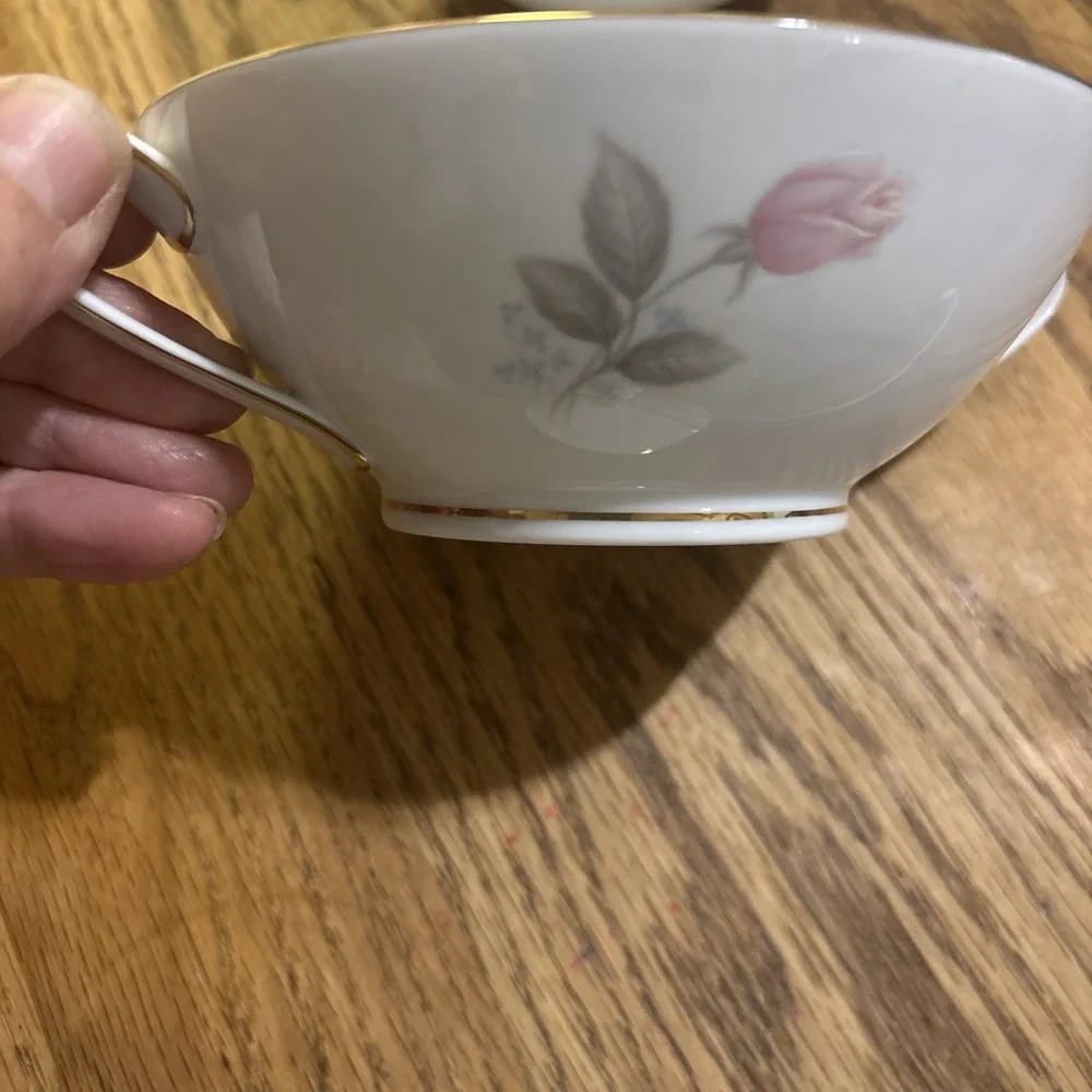NORITAKE Japan ROSEVILLE Pink Rose 6238 CREAMER SUGAR w/LID